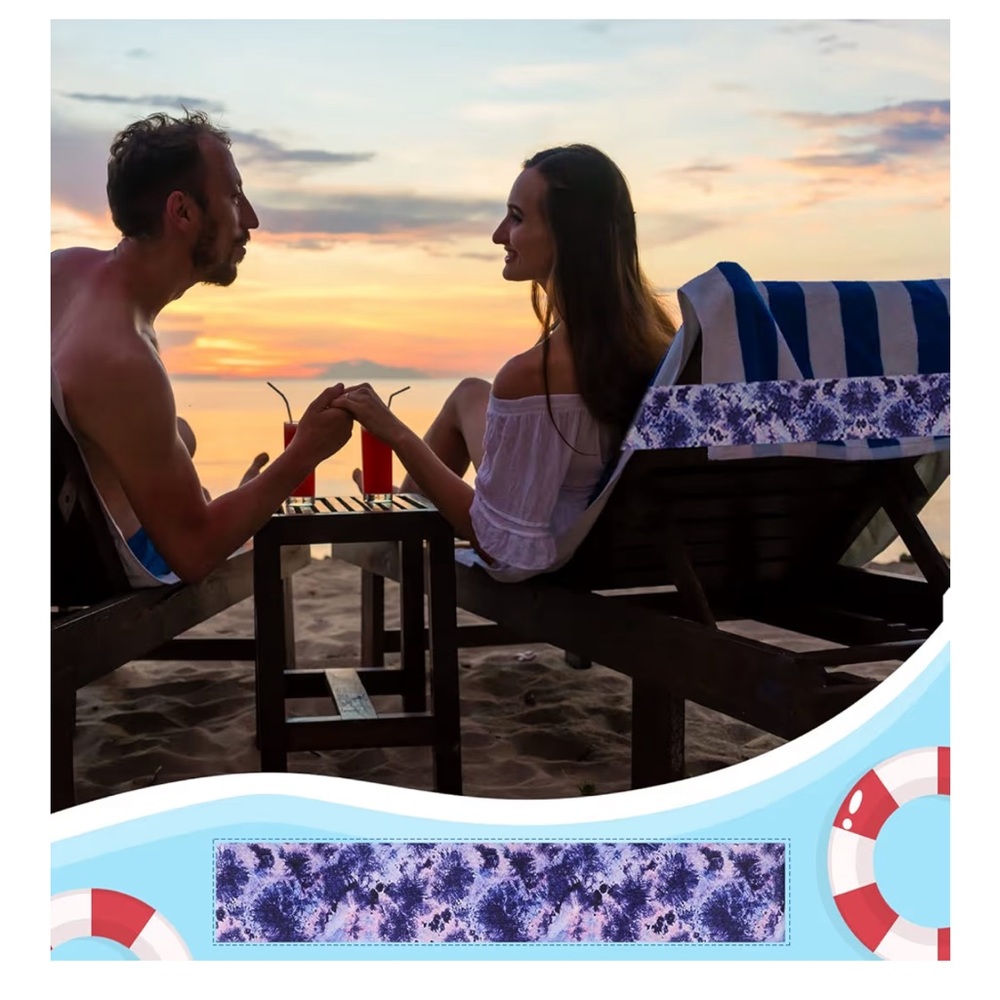 🆕 8 Pack Towel Bands for Beach Chair, Pool Essentials, Elastic and Windproof - Picture 7 of 7